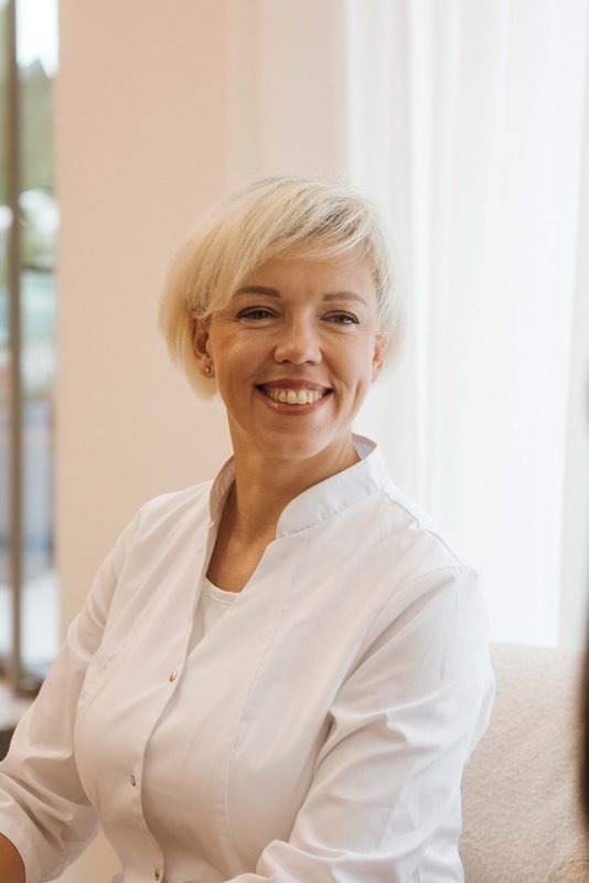 Dr Elena Gopchuk in a consultation room at Clinic82 Limassol