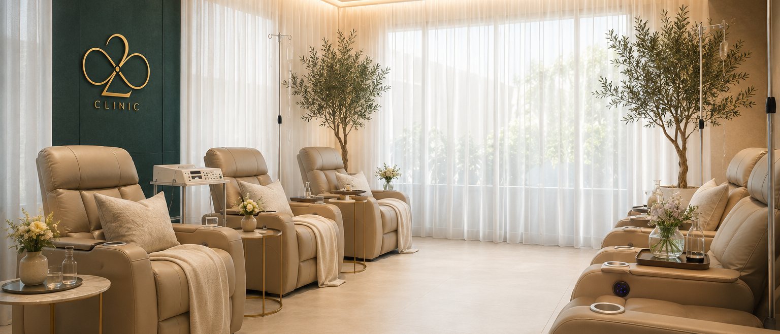 The infusion lounge at Clinic82 Limassol