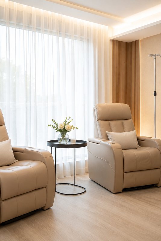 A smaller infusion room at Clinic82 Limassol
