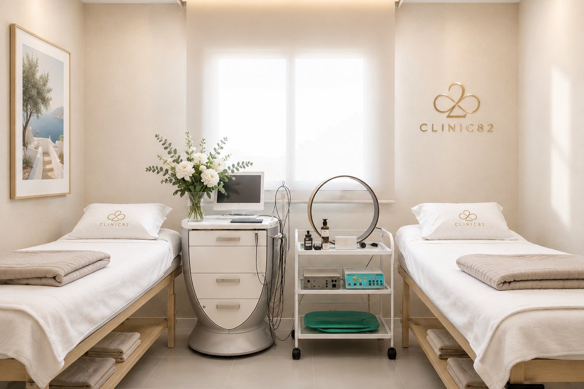 A treatment room at Clinic82 Limassol